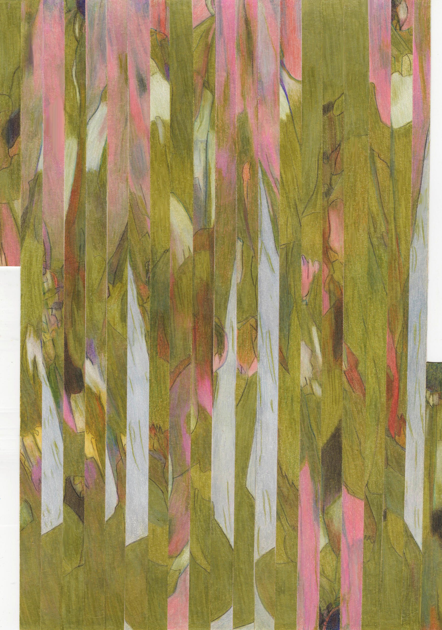 Collage - maureenlasne- dessin aux crayons de couleur- E. Benedictus- collageartist- marbre-marmor-colaj-colageartist-coloredpencils