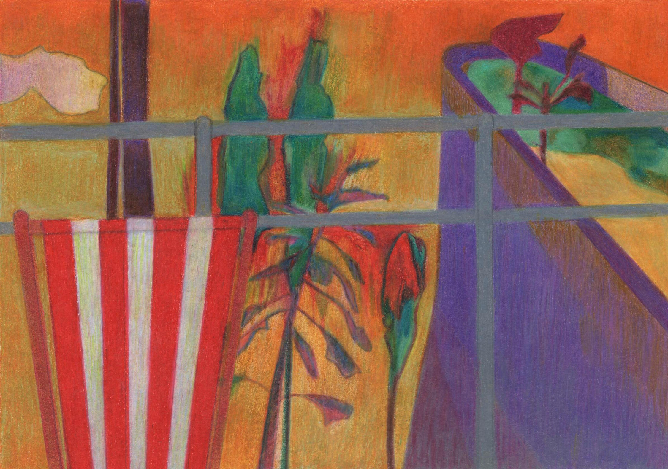 Fire watch with me - dessin aux crayons de couleur - drawing - maureenlasne - lynch - landscape