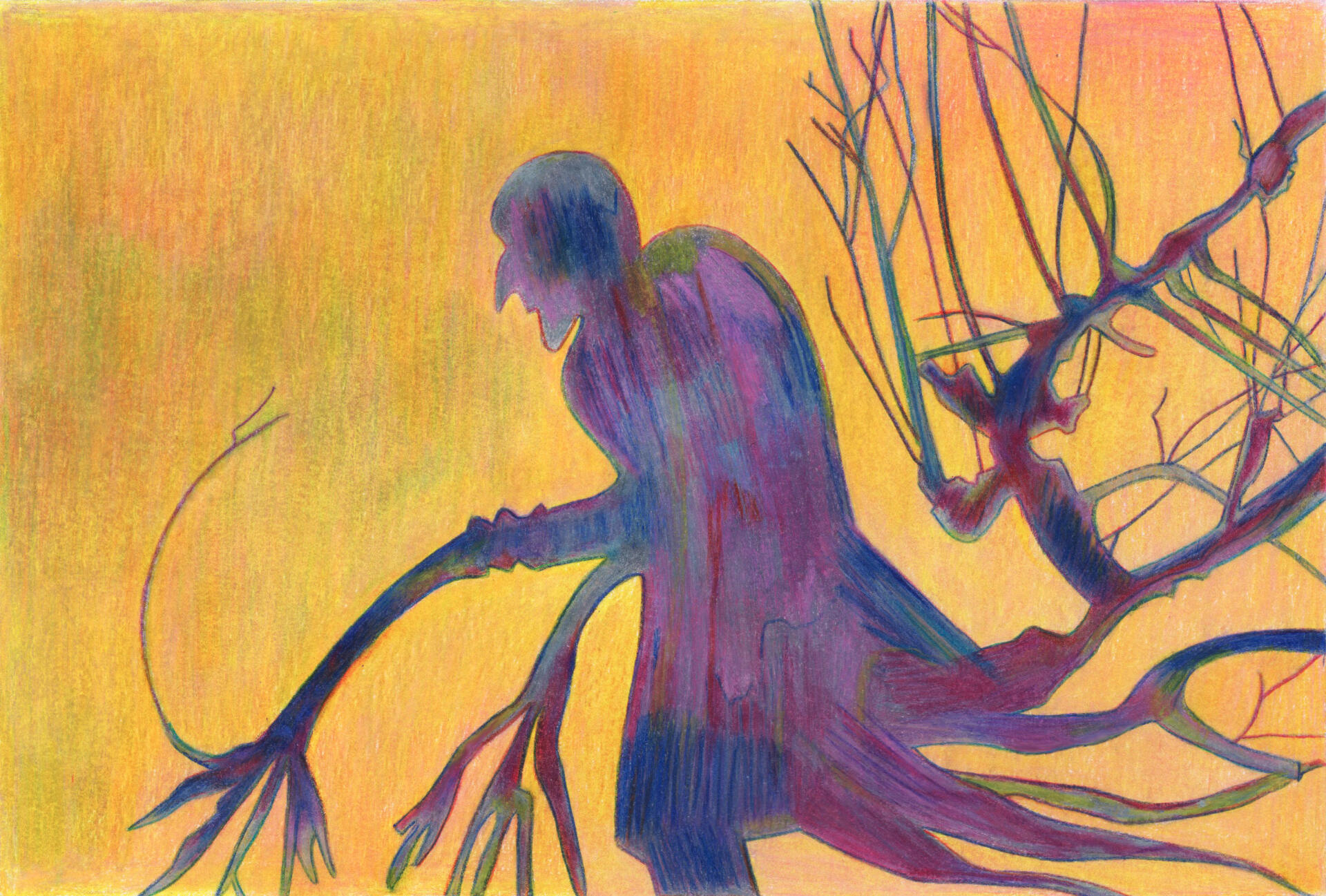 Lars's nightmare - Dessin aux crayons de couleur - Drawing