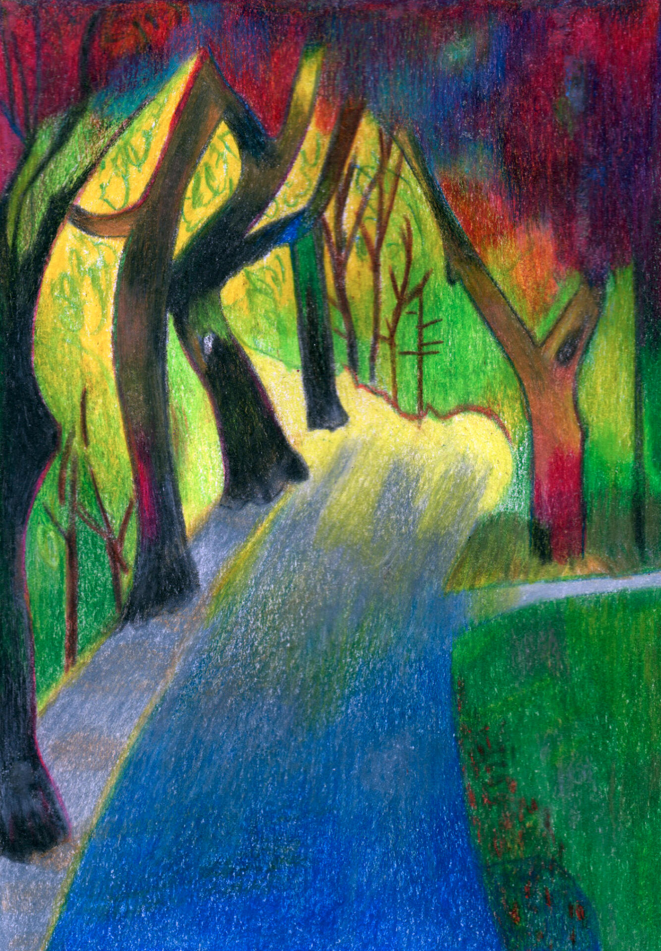 Dazzling path Dazzling path - Dessin aux crayons de couleur