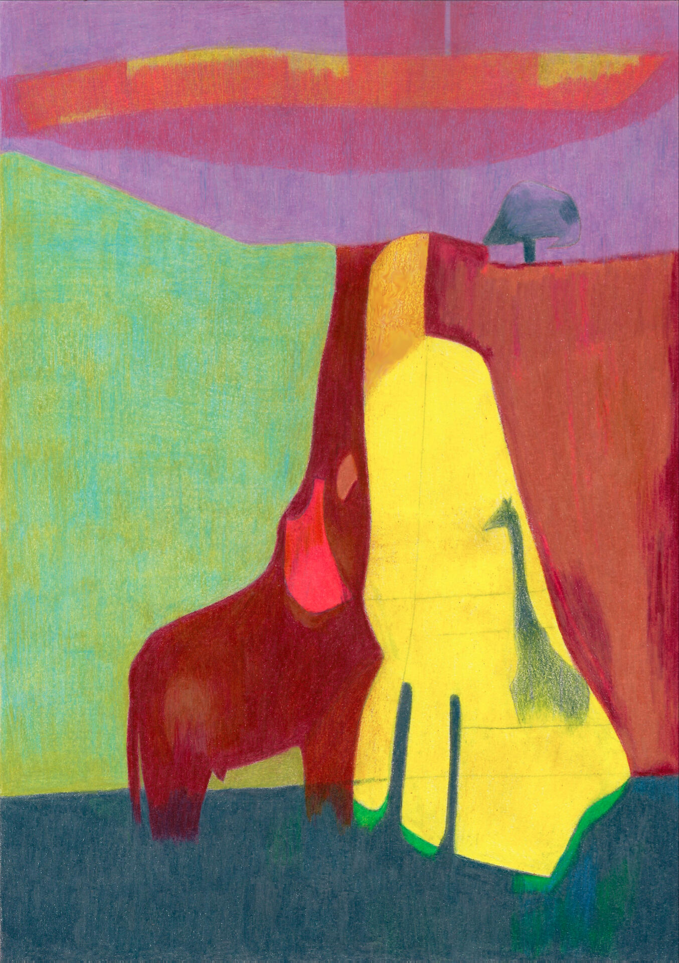 Up to Dessin aux crayons de couleur- Colored pencil drawings-girafa