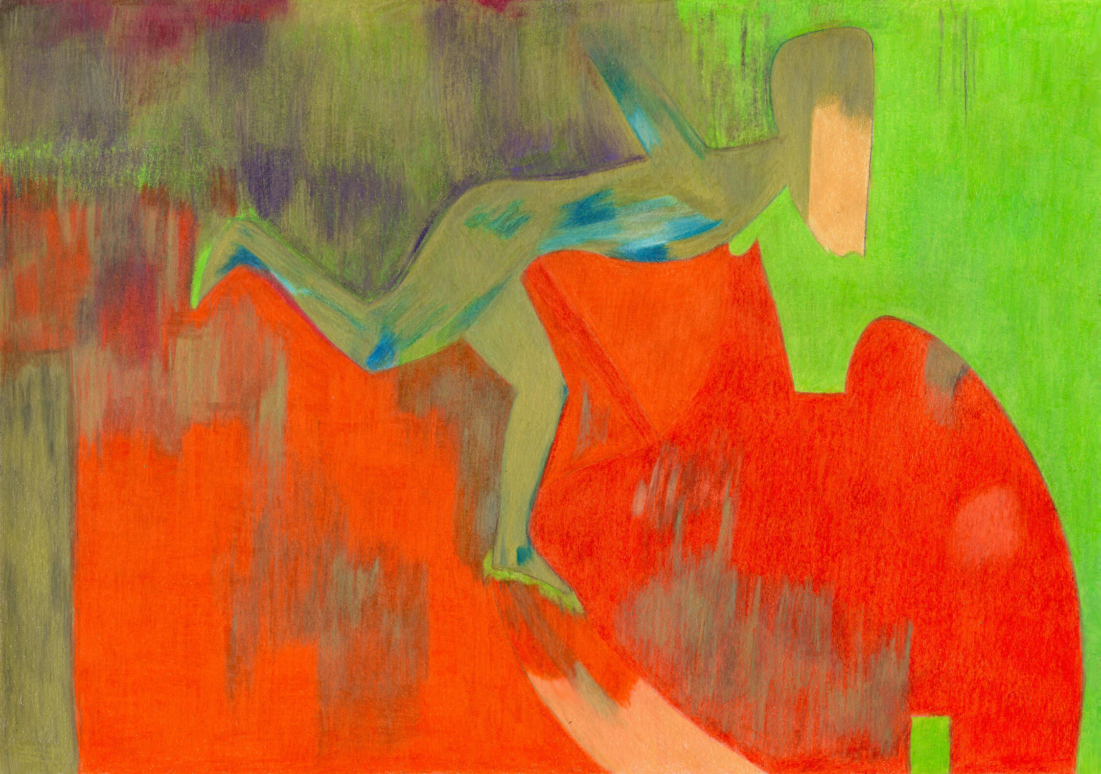 Dessin aux crayons de couleur- Colored pencil drawings-maureenlasne-statue-mythologie