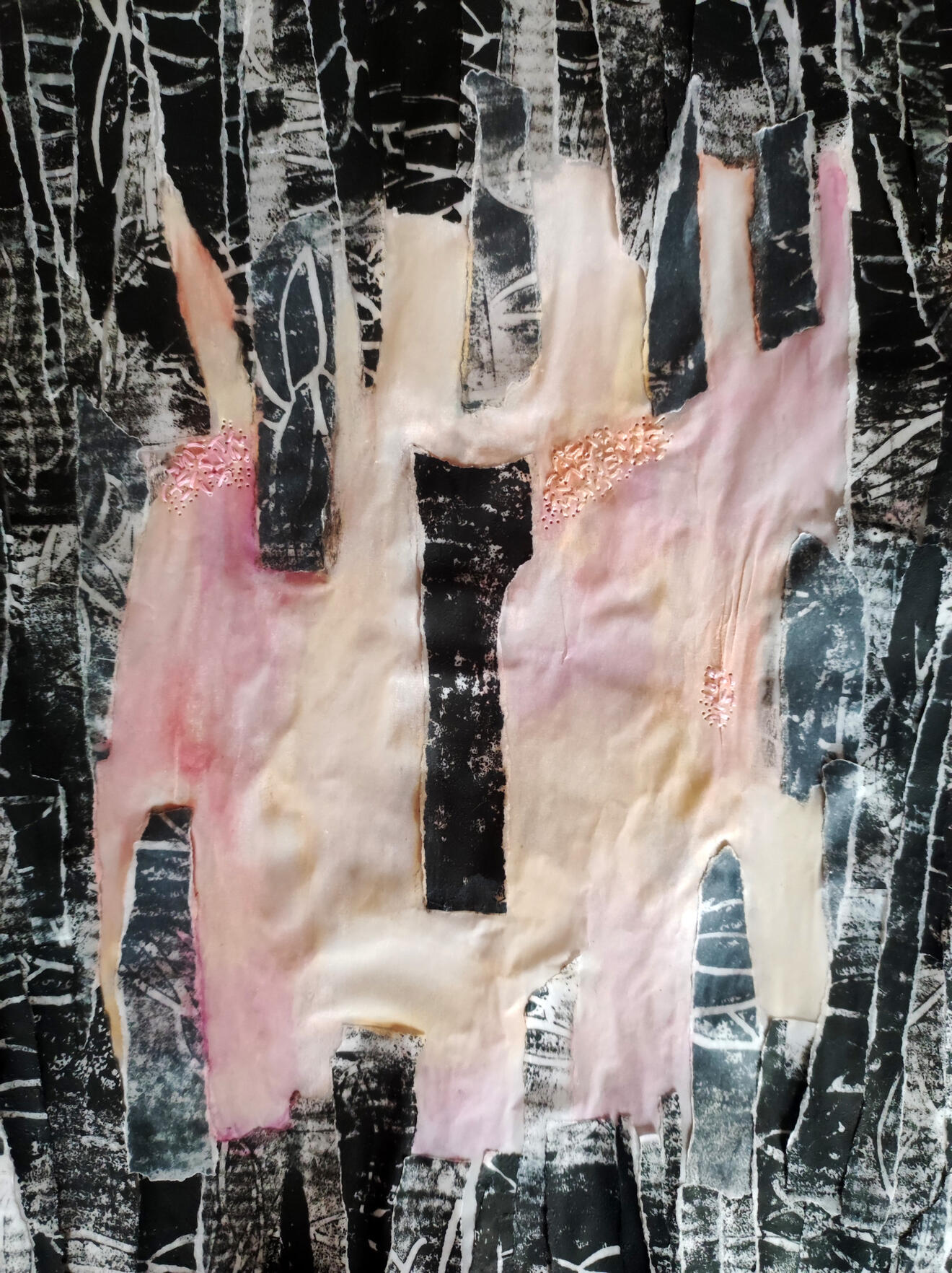 Invader spirit Linogravure sur calque