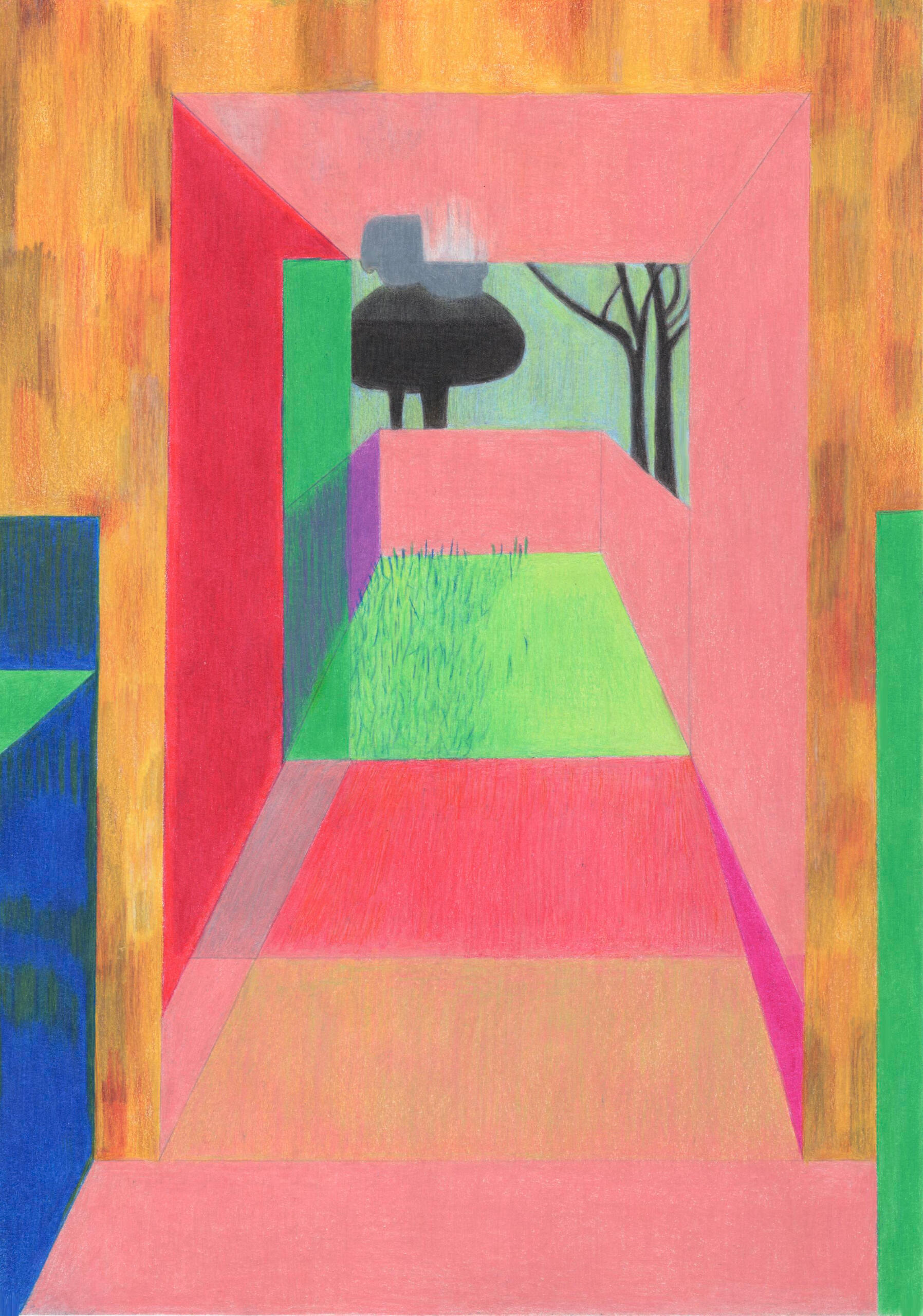 Pink Floyd maureenlasne_dessin_aux_crayons_de_couleur_tree_pinkfloyd_terrasse_arbre_gazon